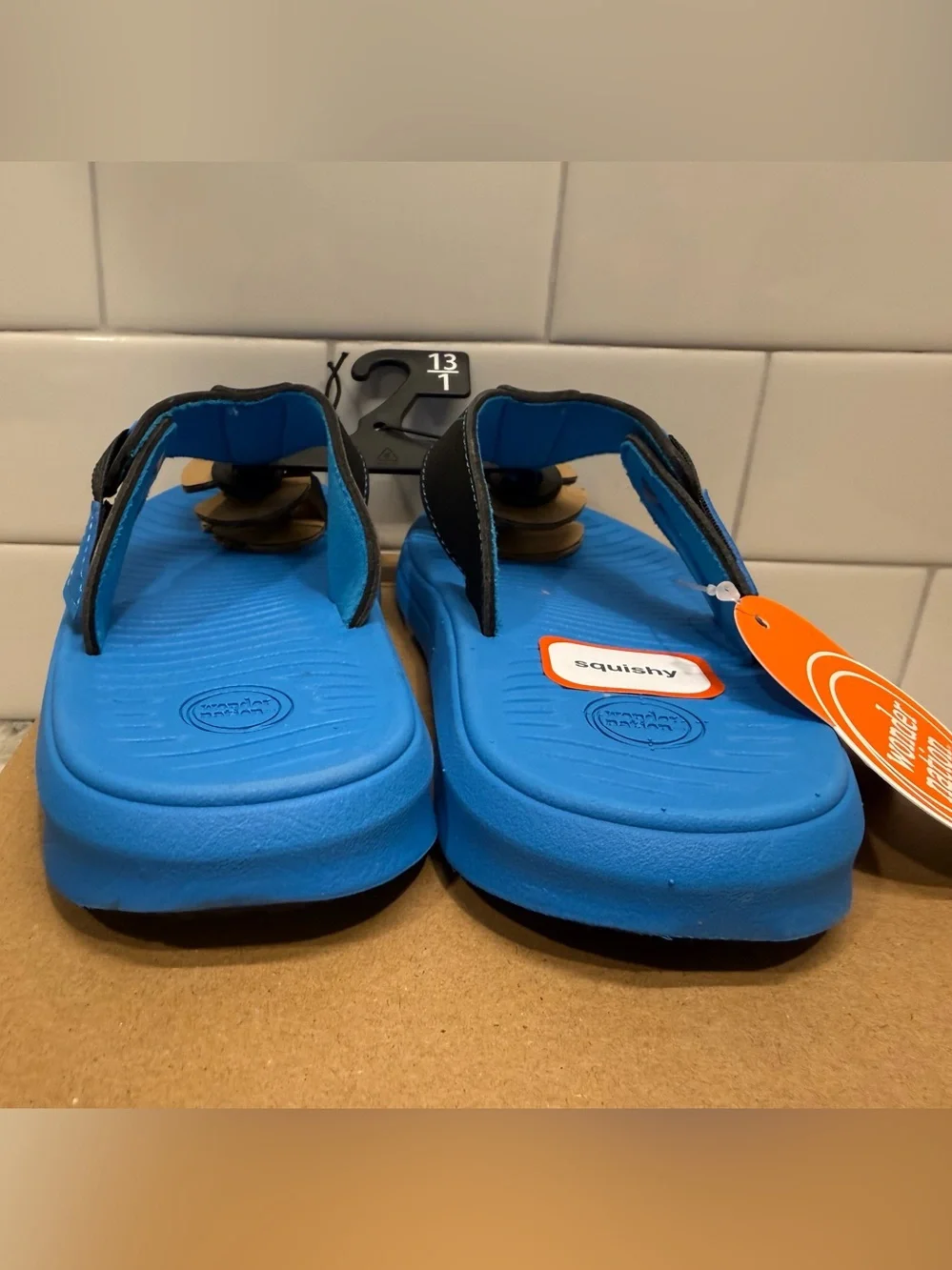 Boys Wonder Nation Squishy Sport Flip Flops Size 13/1 NWT